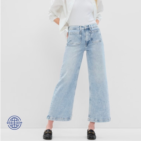 GAP Denim - GAP High Rise Stride Wide-Leg Ankle Jeans